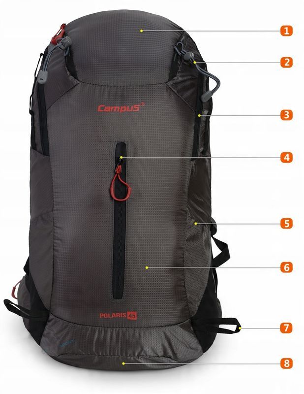 Campus Polaris 37l | Lekki Wygodny Plecak Miejski | Czarno-niebieski