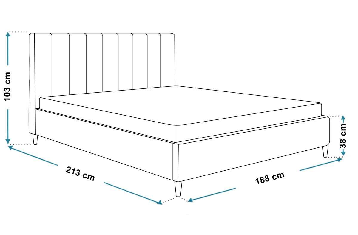 Łóżko tapicerowane bez pojemnika Hamilton 180x200 cm