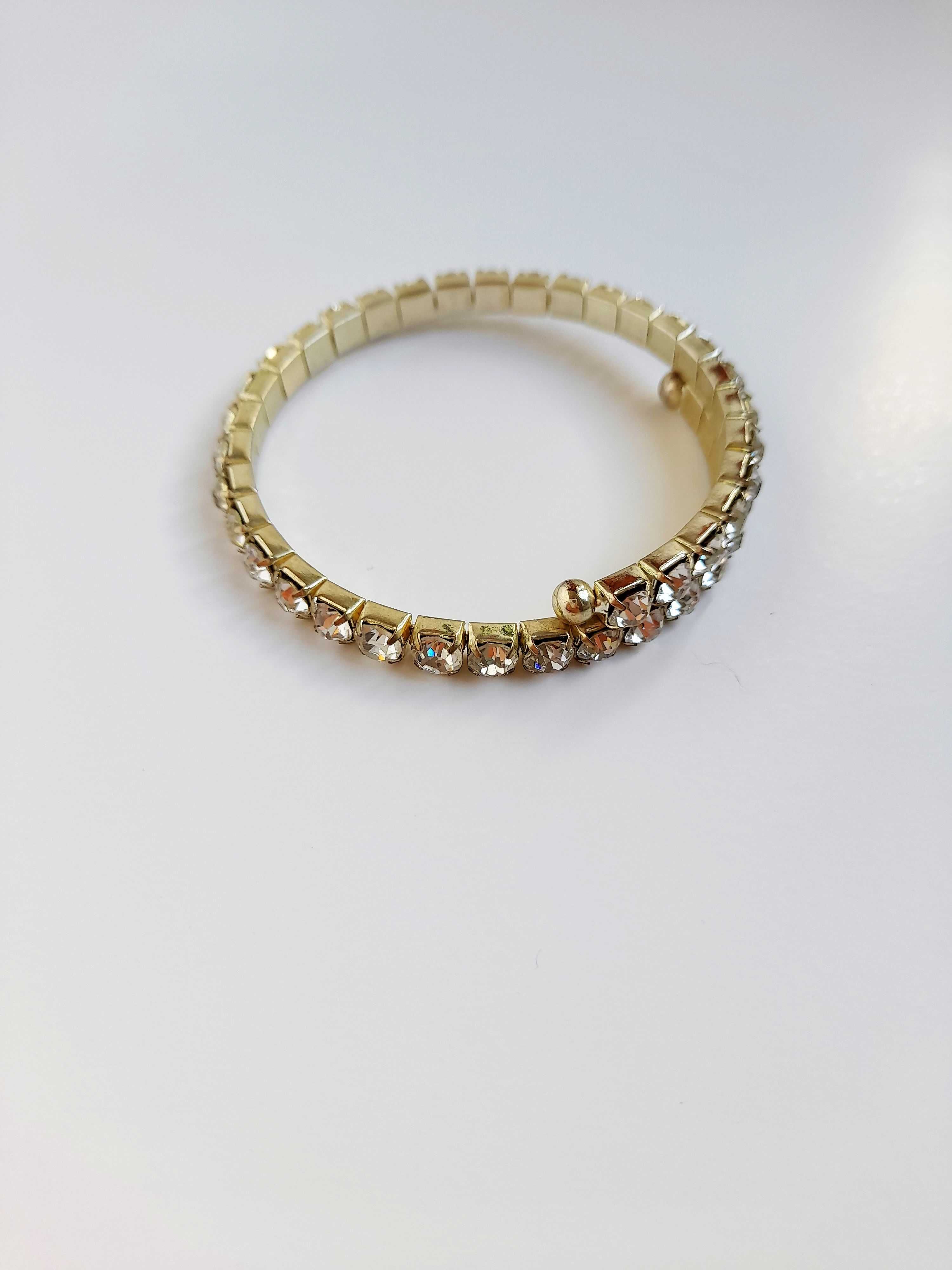 Pulseira bracelete de strass brilhantes