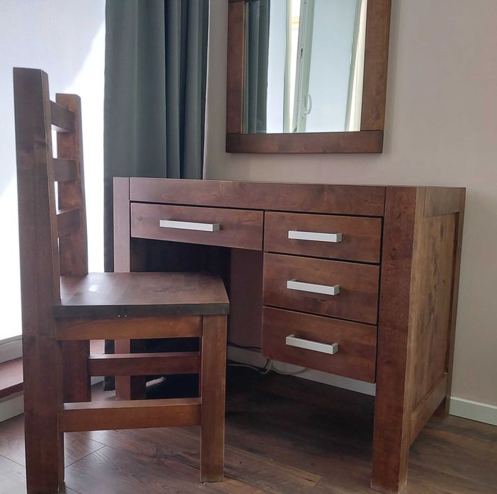 Biurko drewniane, toaletka, lite drewno