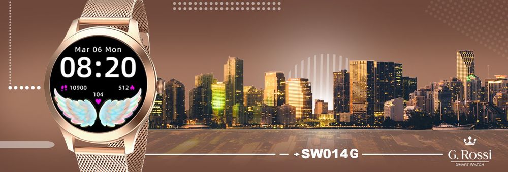 damski smartwatch g.rossi sw014g-2 różowe złoto