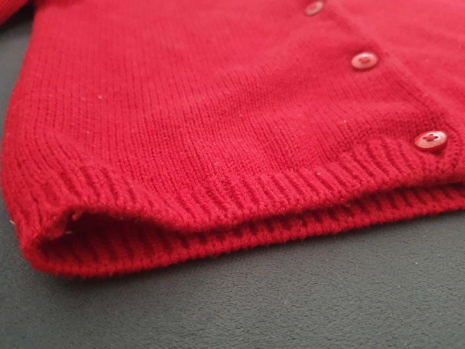 Bardzo ładny ciepły czerwony sweter 80