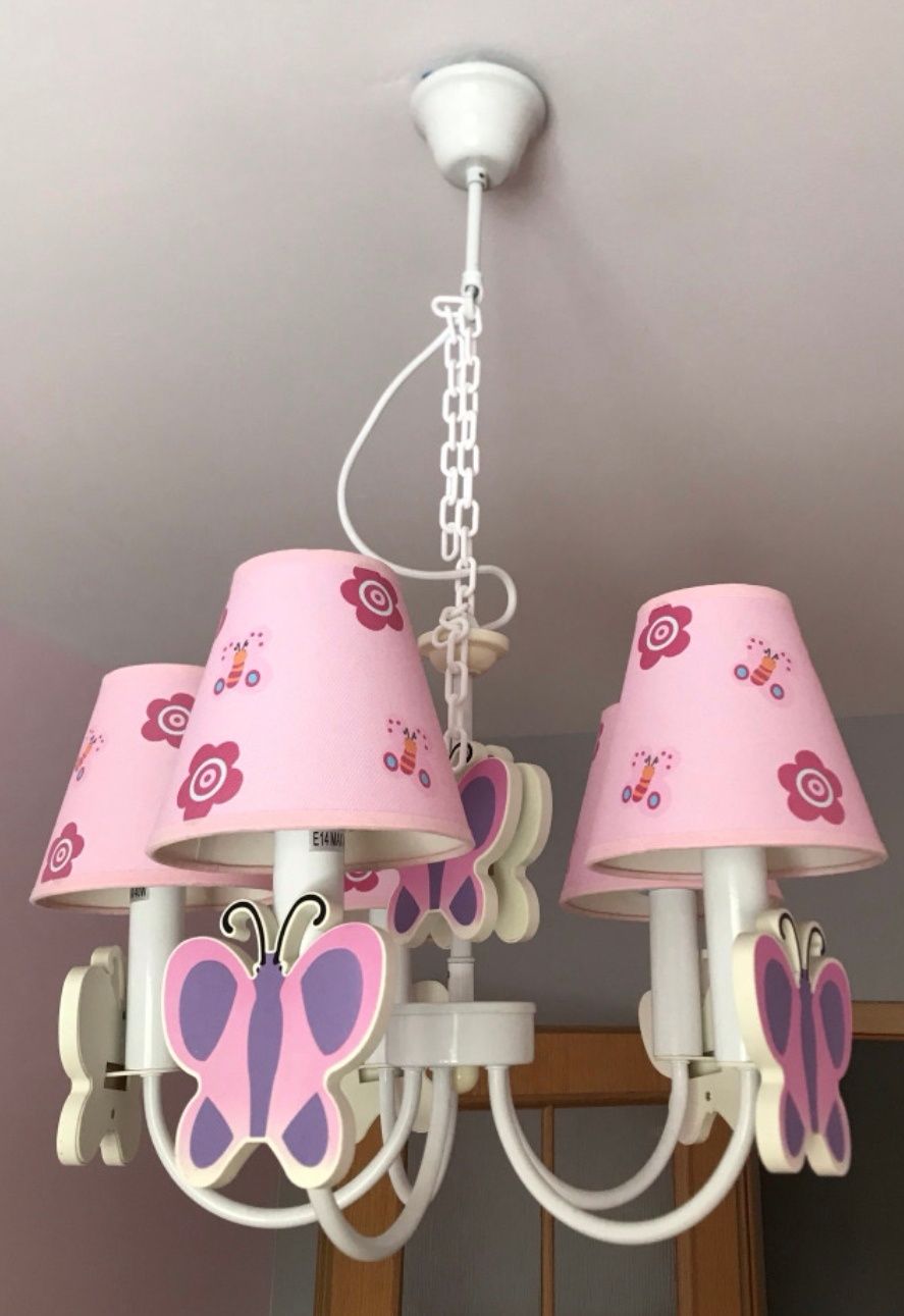 Lampa dla dziewczynki z motylkami