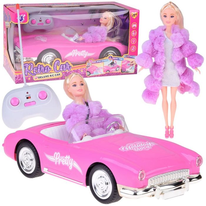 Autko Retro Cadillac na pilota + Elegancka Lalka w Futrze