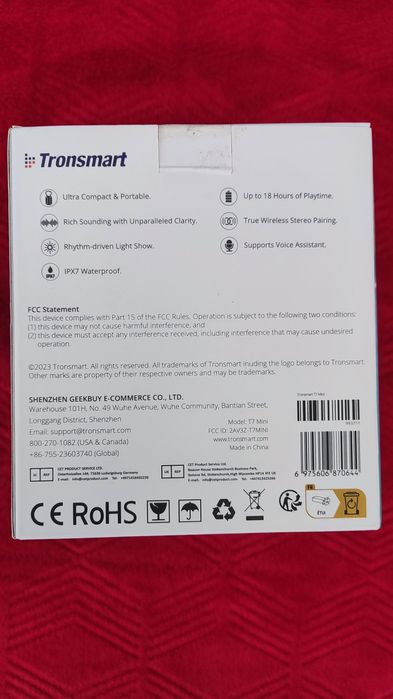 Tronsmart T7 Mini coluna Bluetooth (Nova)