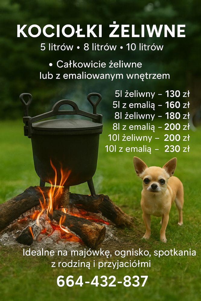 Kociołek żeliwny mysliwski na prażonki, pieczonki - pomysł na prezent
