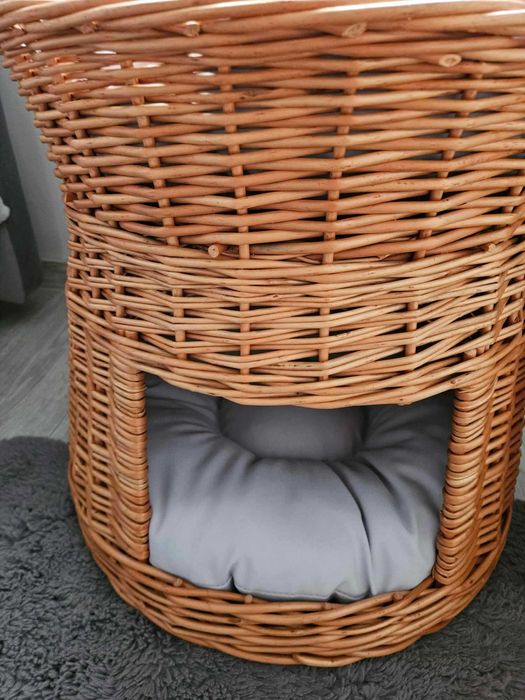 Wiklinowa budka dla kota domek psa legowisko 52 cm x 37 cm