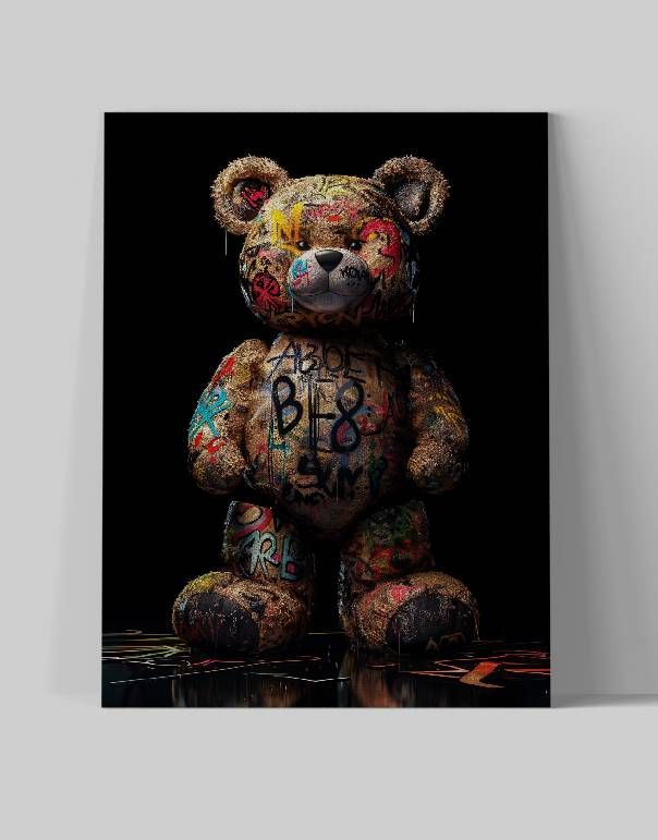 Obraz na płótnie "Grafitti Miś" 75x100 cm - Nowoczesny design do domu