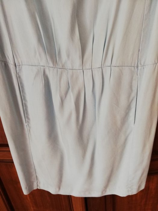 Vestido Zara azul claro em lyocell
