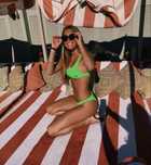 Nowe neonowe zielone bikini Triangl stój kąpielowy dwuczęściowy S