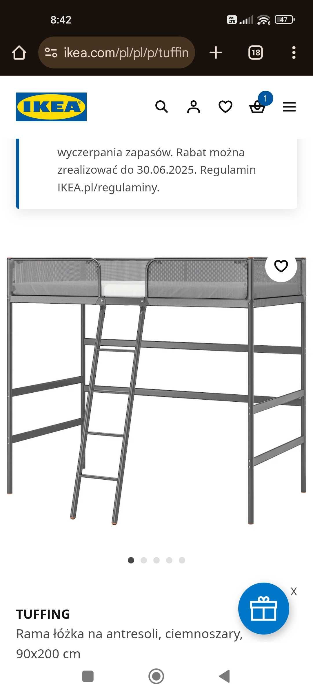 Łóżko na antresoli