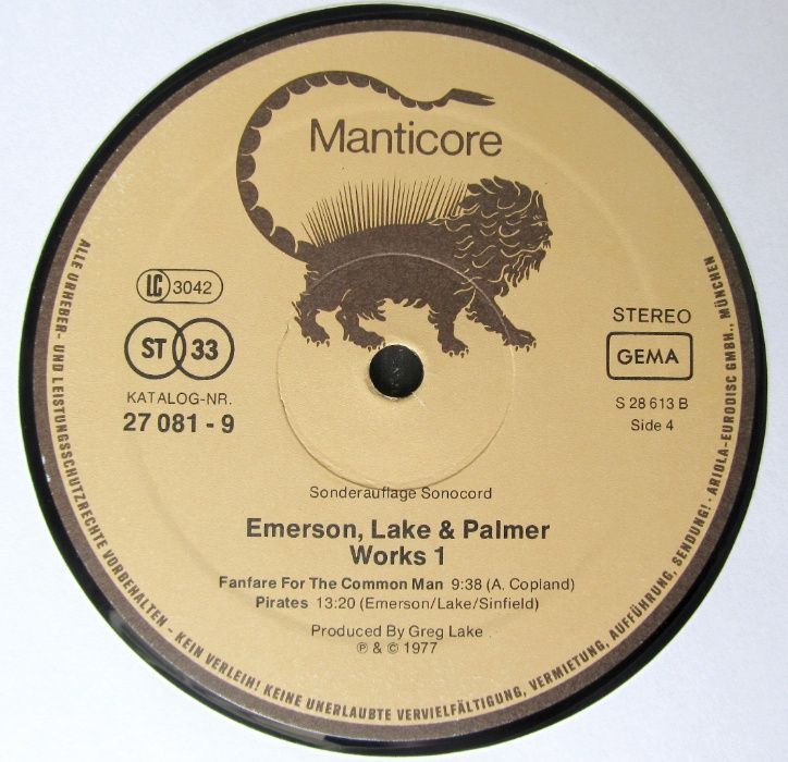 Emerson Lake & Palmer - Works, album dwupłytowy 12'', 33 rpm, EX+