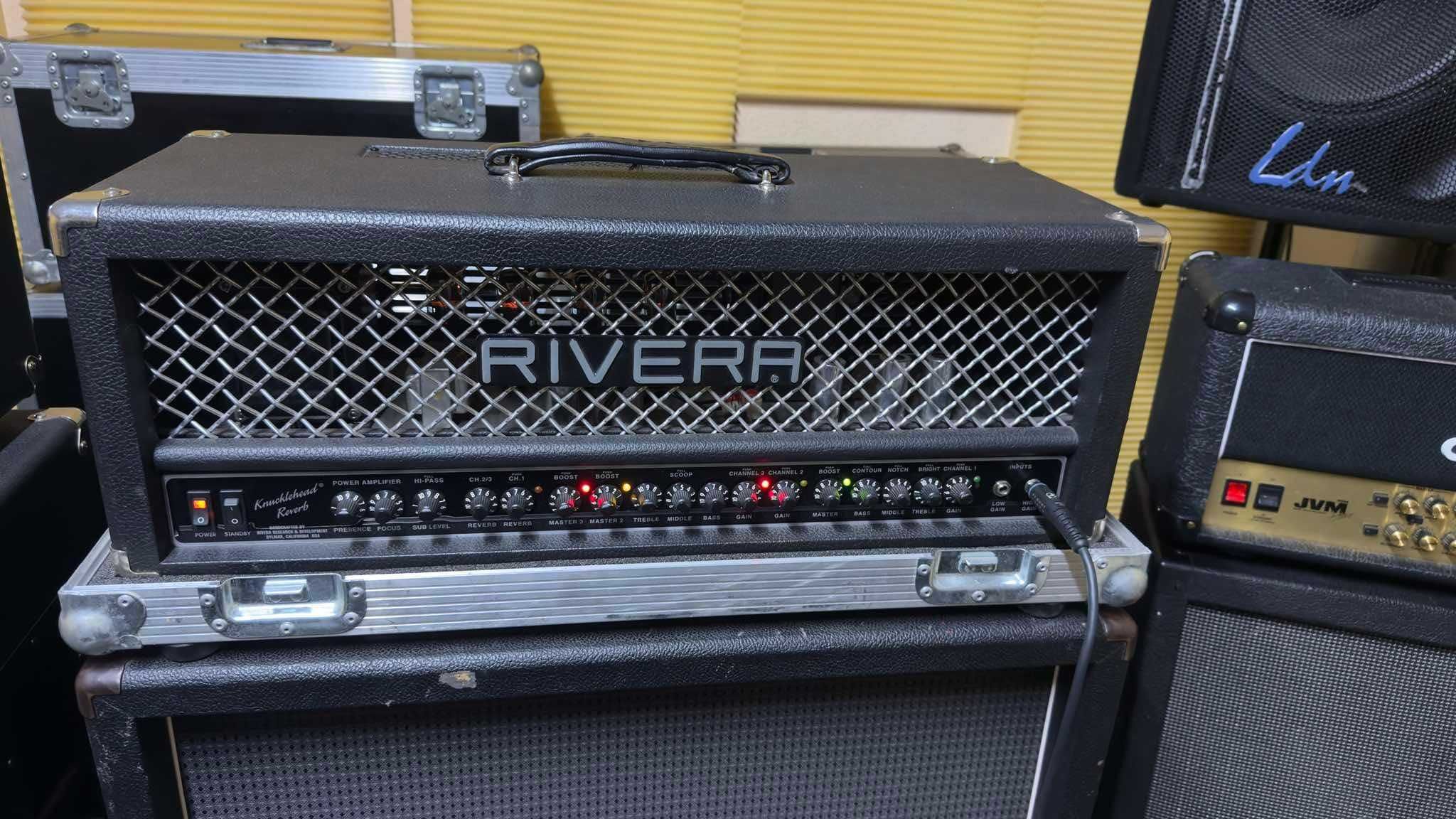 2x head Rivera Knucklehead Reverb 100W, 2x paczka 4x12 i footswitch
