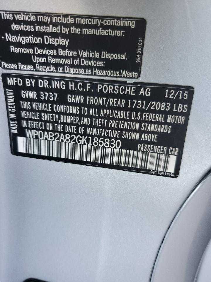 2015 PORSCHE Cayman S