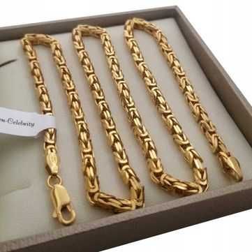 Luksusowy łańcuszek królewski srebro+24k 60cm 3,5mm złoto GWARANCJA
