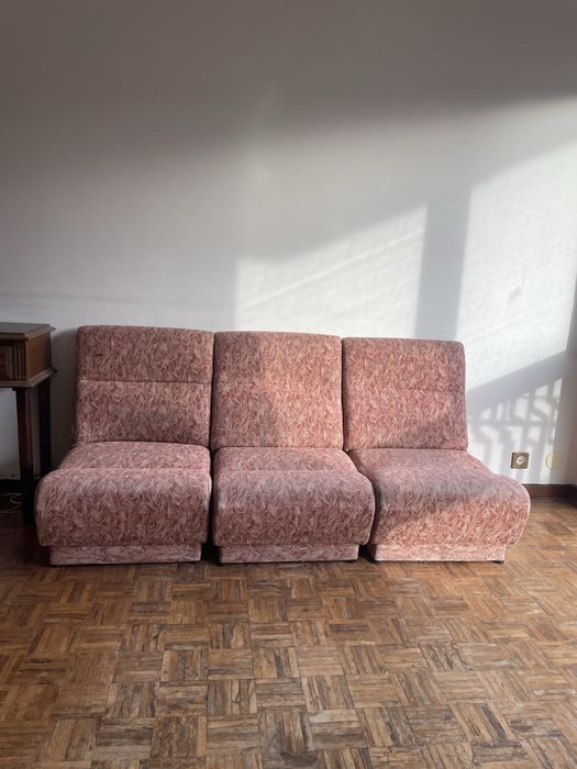 Sofá modular rosa