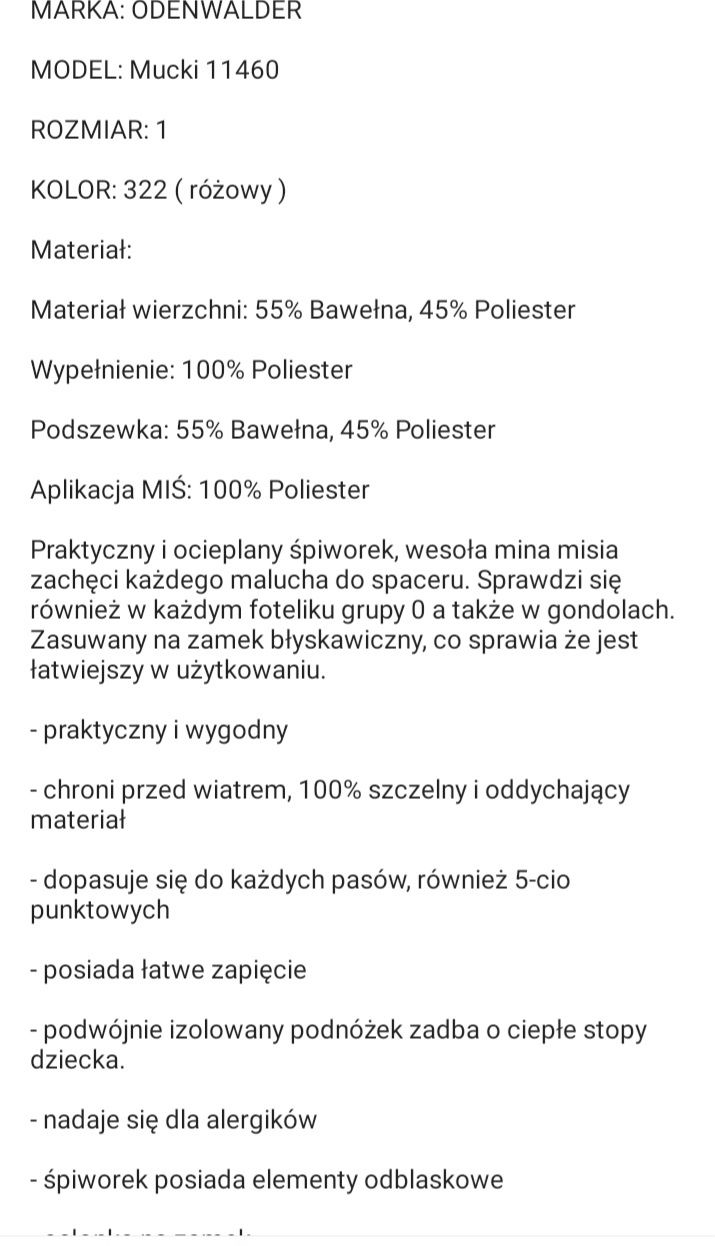Spiworek  Mucki do wózka na sanki