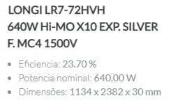 LONGI 640W - Módulo Solar Fotovoltaico