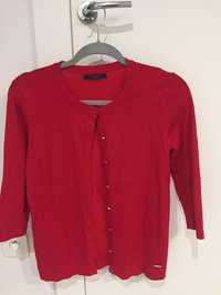 MOHITO - sweterek czerwony elegancki, bluzeczka damska, M,