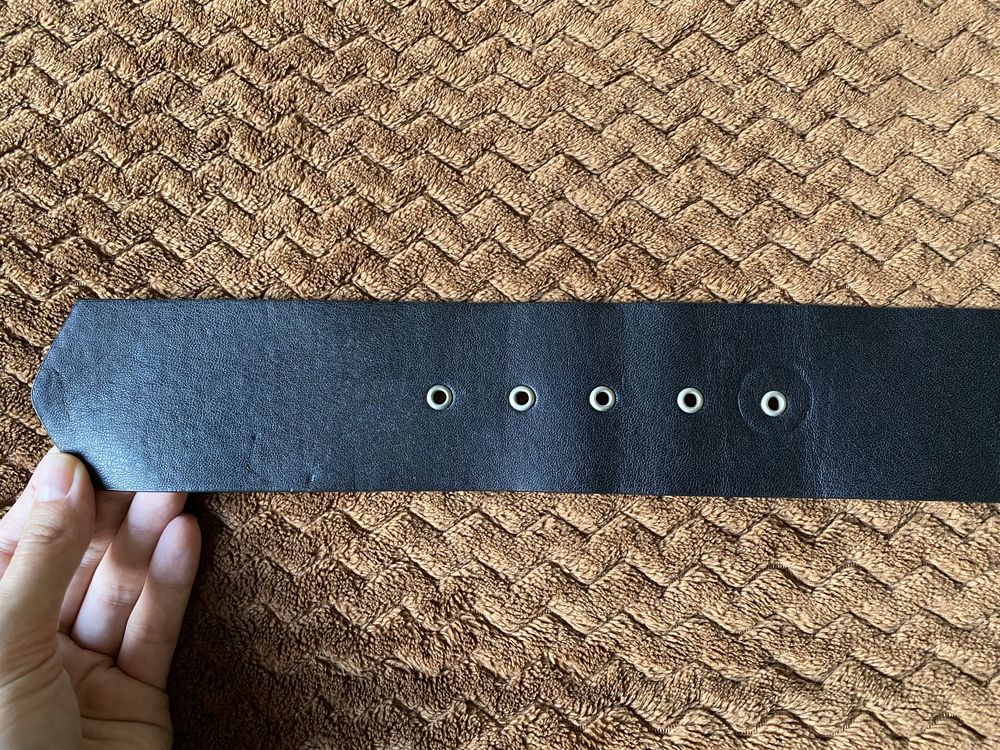 Gruby 6 cm czarny pasek 87 cm Zara sztuczna skóra