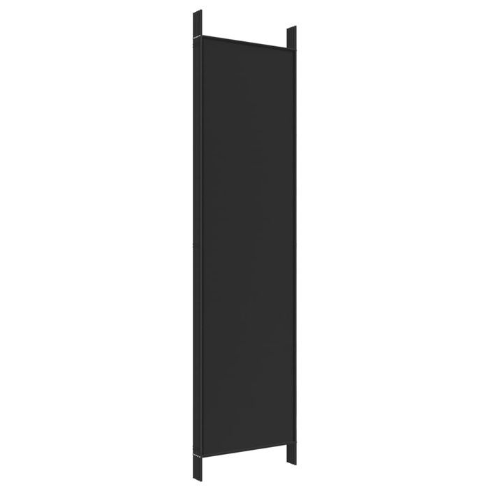 vidaXL Parawan 5-panelowy, czarny, 250x200 cm, tkanina
