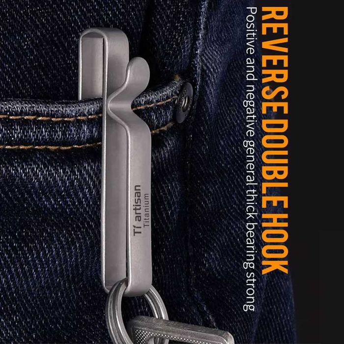 EDC Титанова кліпса затискач Tiartisan для поуча ключів клипса карабін