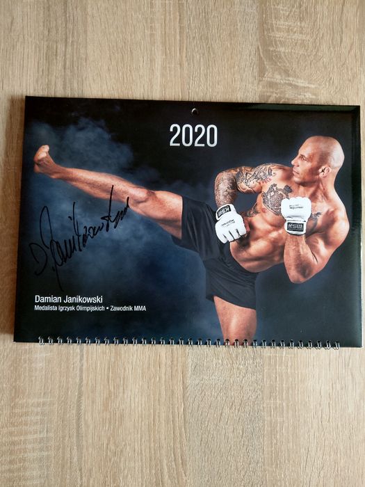 Kalendarz 2020 trójdzielny z autografem Damian Janikowski MMA