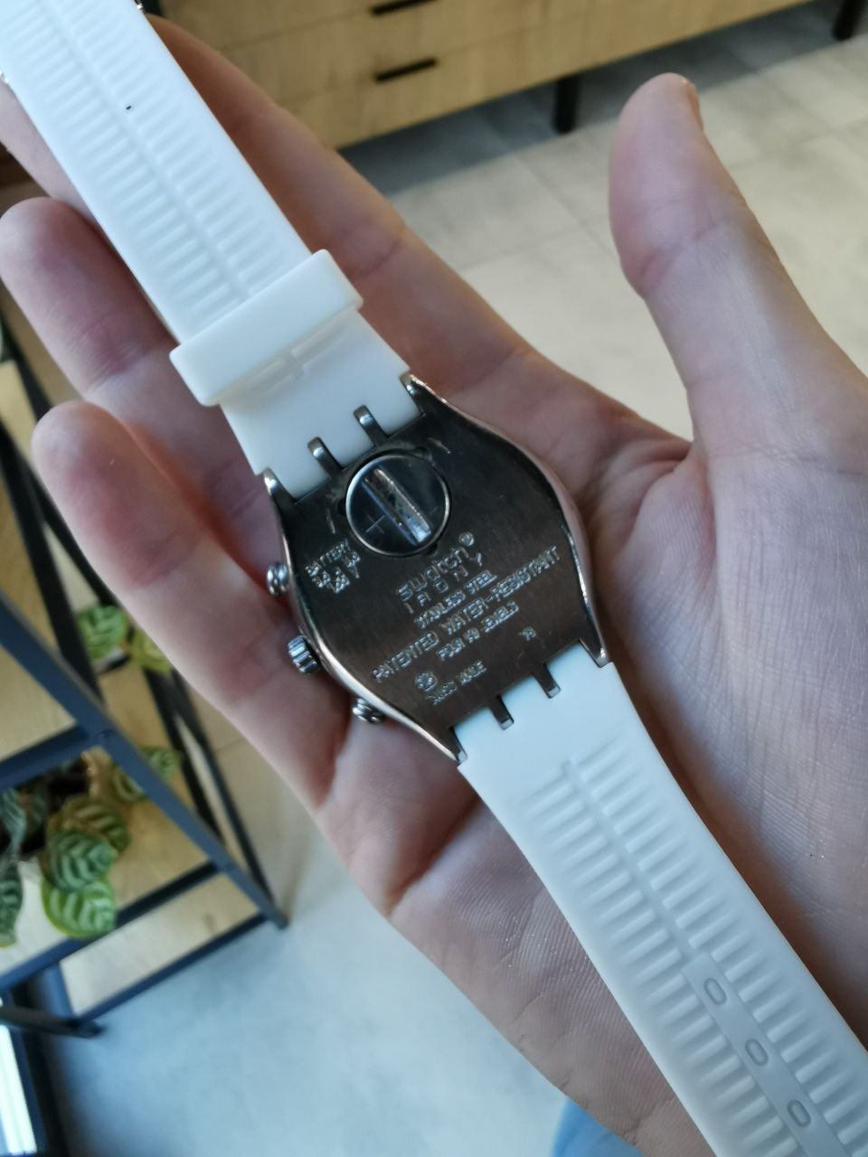 Zegarek swatch irony chrono srebrny biały zadbany nowy pasek