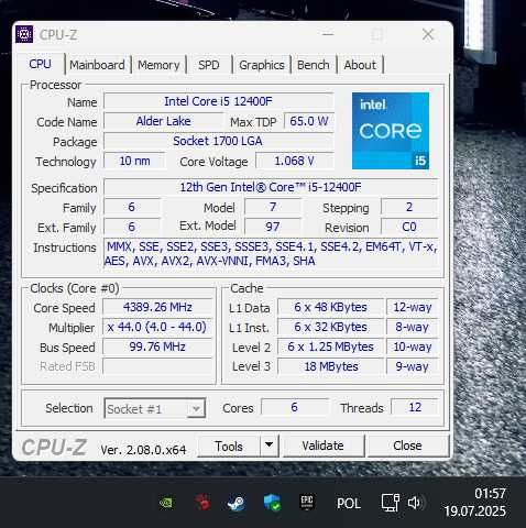Procesor Intel Core i5-12400f BOX