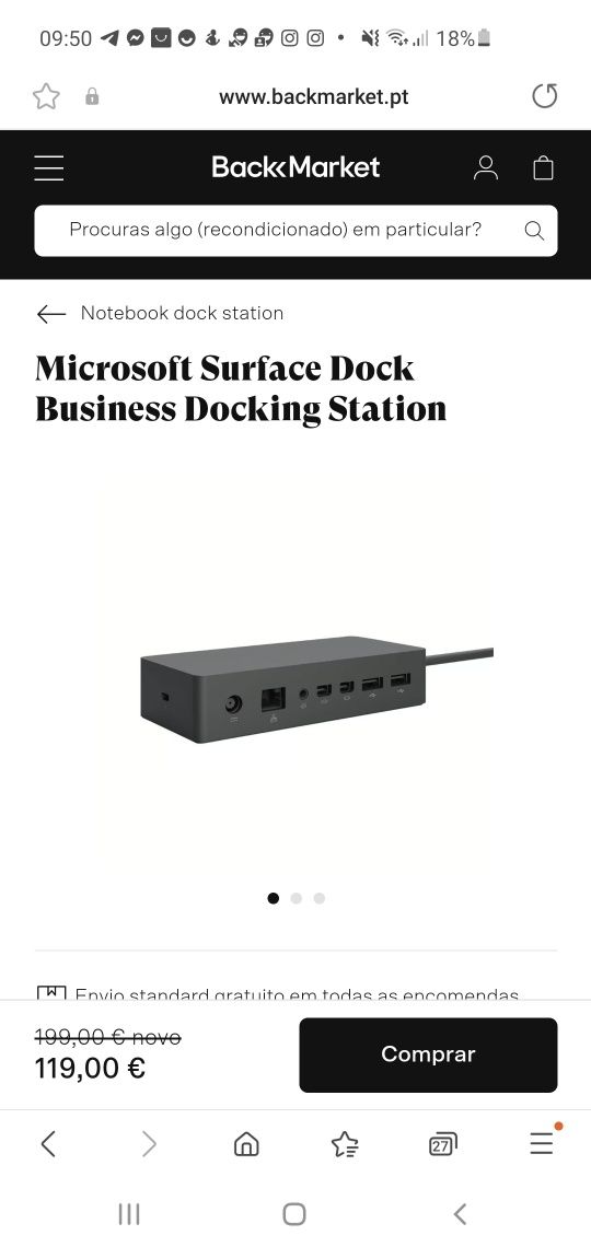 Dock Station Surface Microsoft + Charger 12v