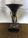 Statuetka puchar PRL Metal brąz drewno PRL 1983