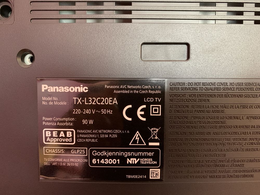 Sprzedam telewizor TV Panasonic 32’ Model TX-L32C20EA