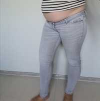 Spodnie jeansy ciążowe H&M 38 bez pasa, pod brzuch