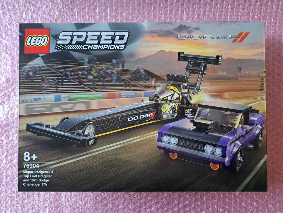 LEGO 76904 Speed Champions Top Fuel Dragster, 1970 Dodge Challenger TA