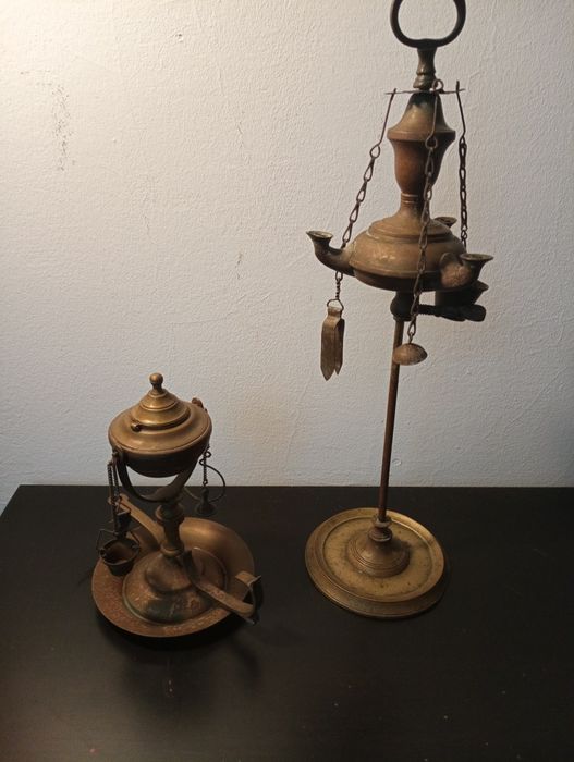 lamparina de azeite antigas - candeia 	Vintage