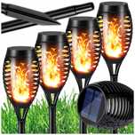 Wbijane lampy solarne LED pochodnia 50 cm 4 sztuki zestaw