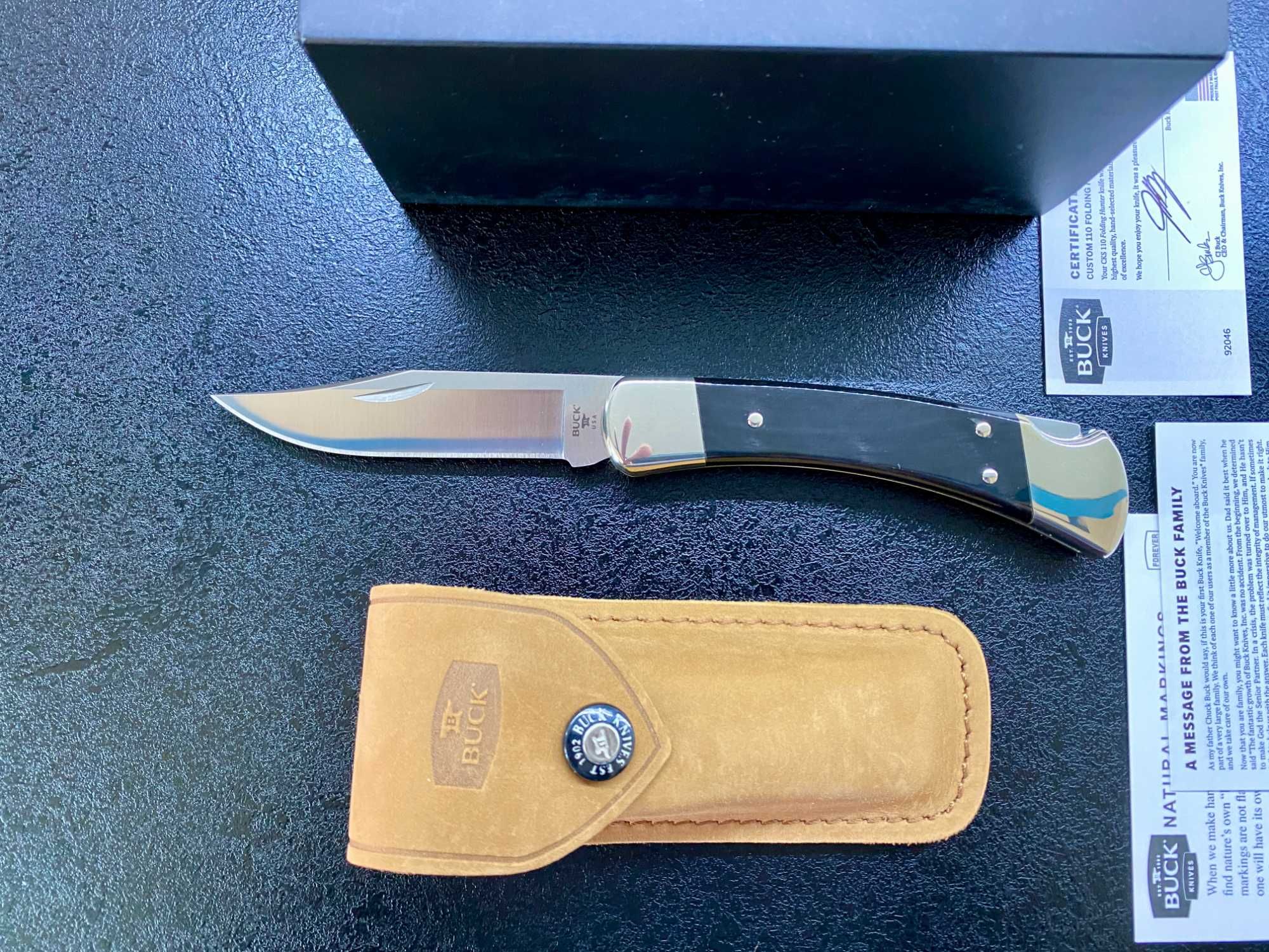 Buck 110 Custom, BOS Magnacut, WaterBuffalo. 2024 р.в., США