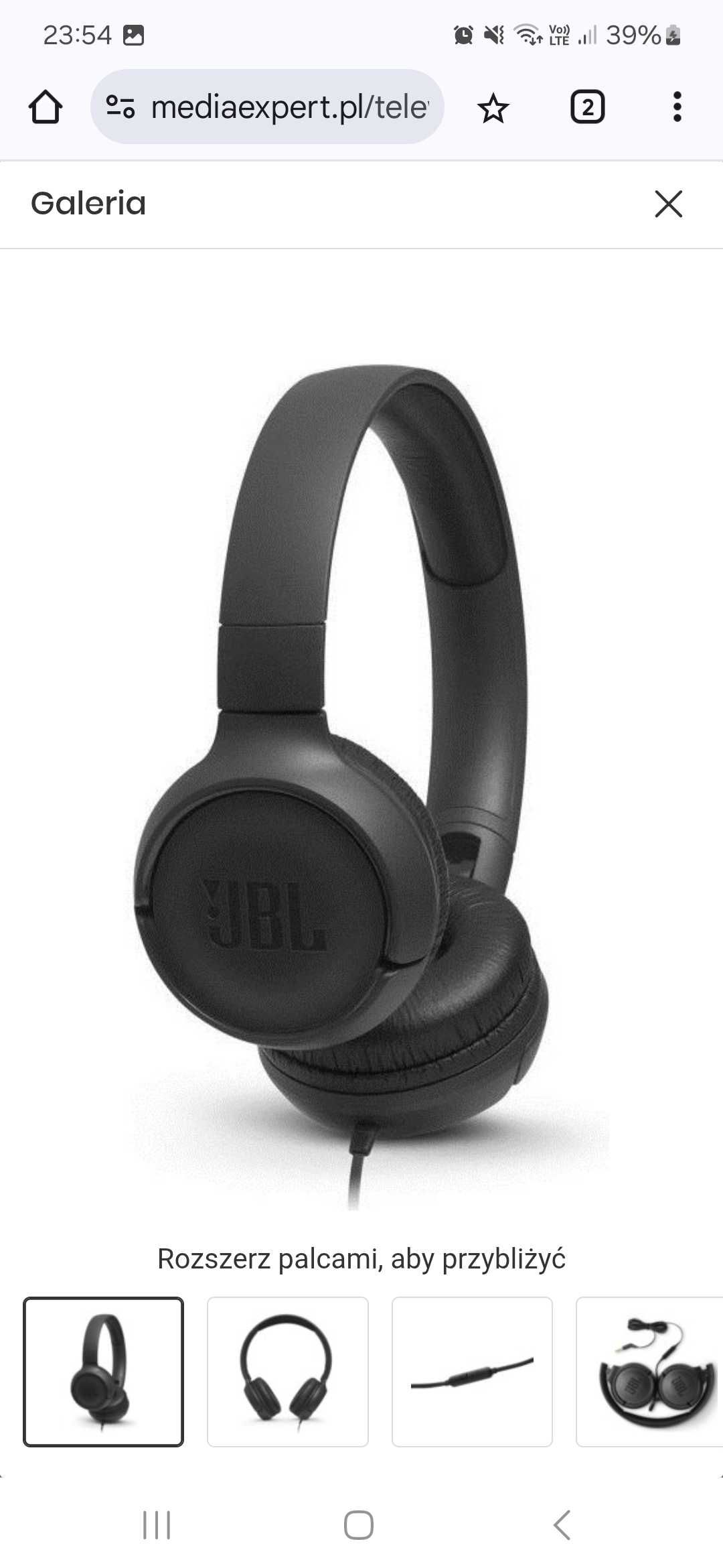 Słuchawki nauszne JBL Tune 500 Czarny jack