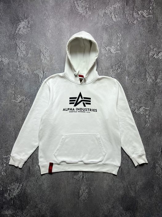 Худи Alpha Industries  белое legit размер M-L , Lacoste