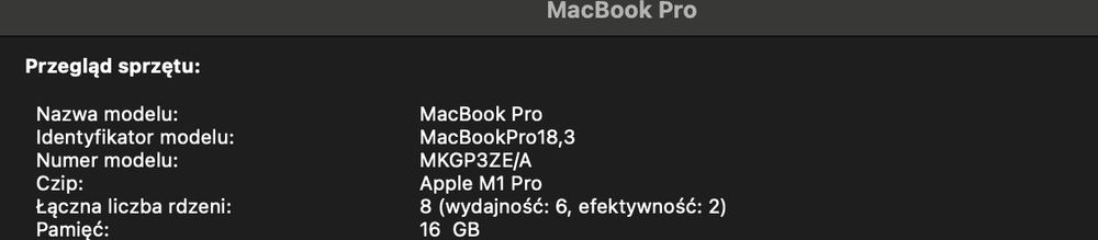 MacBook Pro M1 512GB / 167 cykli / Space Gray– Pełen zestaw
