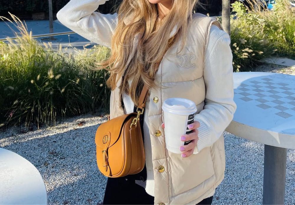 Жилетка Celine пух бежева S