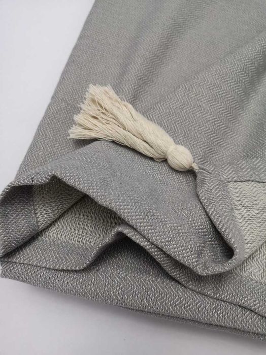 Narzuta na łóżko 240×260 szara minimalistyczna 100% bawełna boho