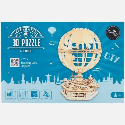 Drewniane ruchome puzzle 3D kreatywne plastyczne edukacyjne globus