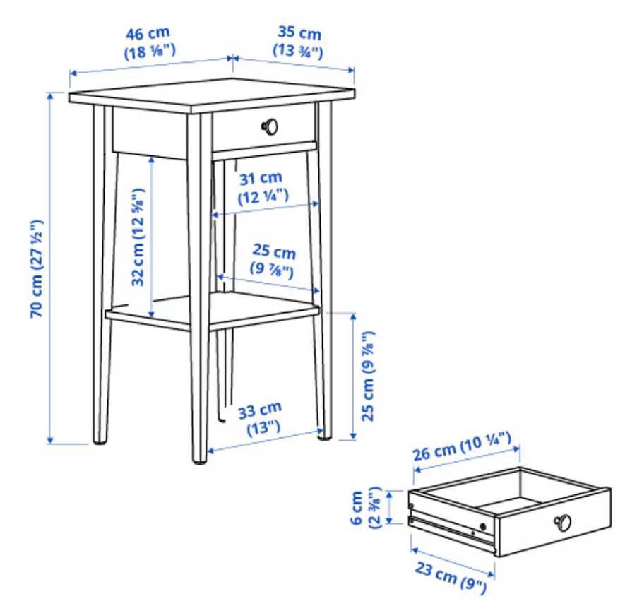 HEMNES nightstand/mesa de cabeceira