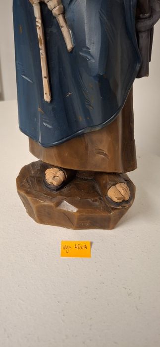 Duża Figura woskowa Mnich z kuflem i kluczami