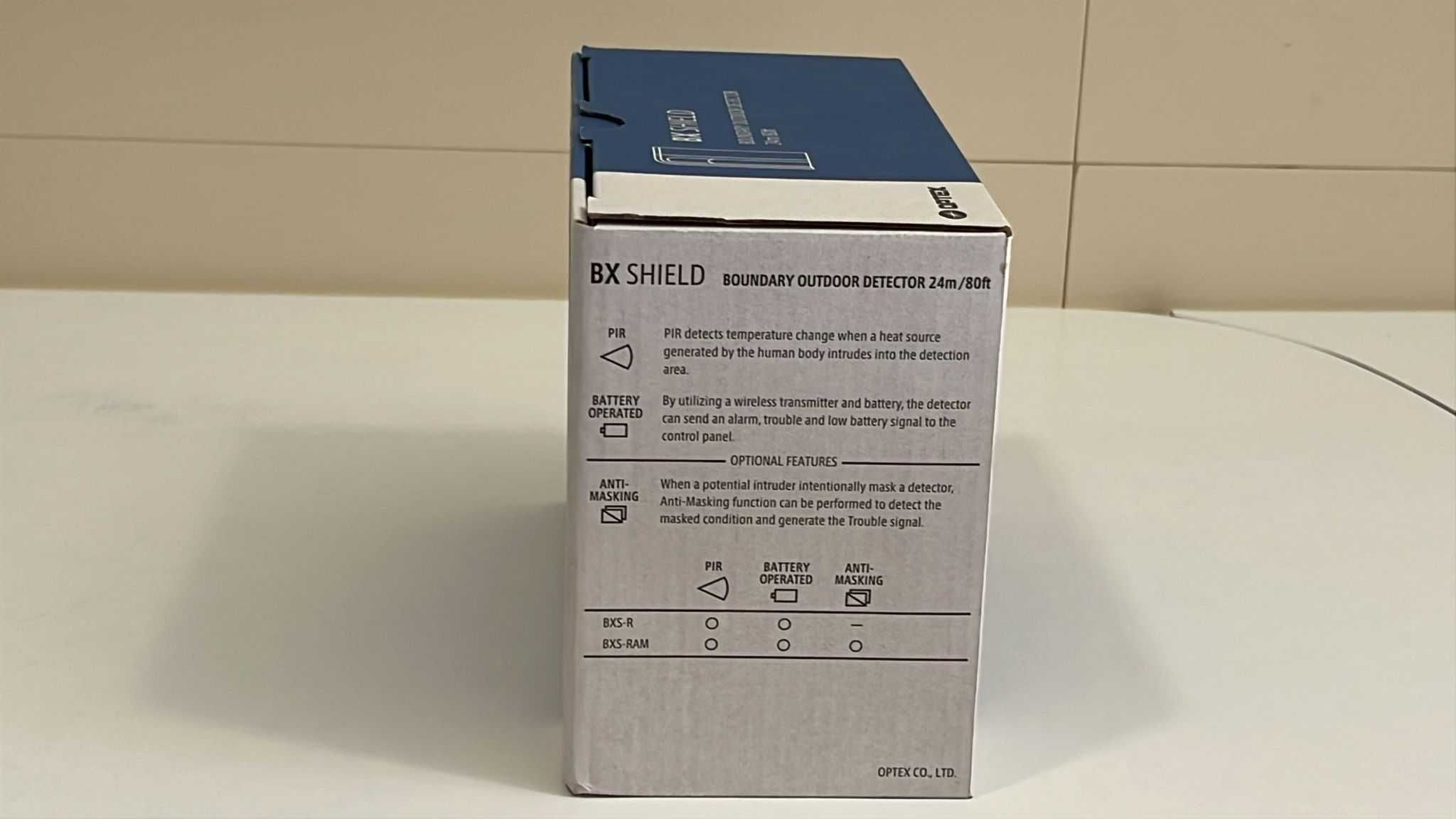 Optex BX Shield BXS-RAM(W) - Detetor Perimetral Exterior Sem Fios 24m