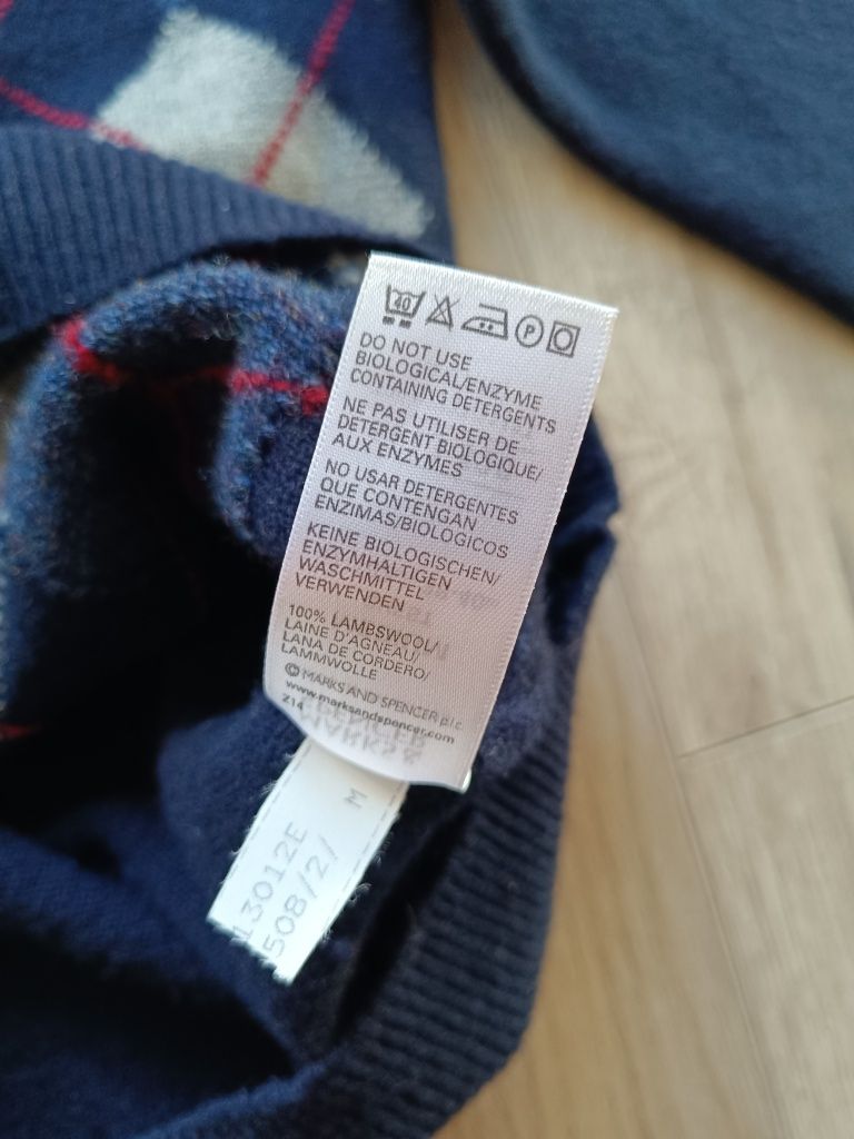 Sweter wełniany 100% wełna Marks & Spencer rozmiar M