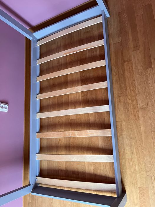 Łóżeczko woodlook łóżko domek 160x80 cm  szare