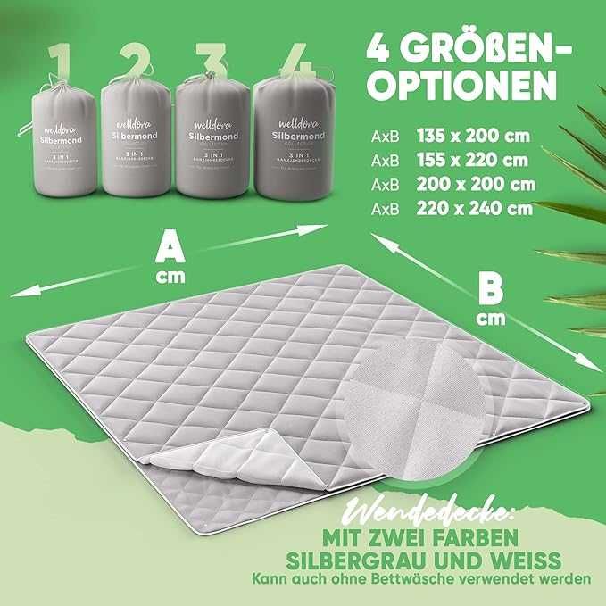 Kołdra dla alergików 200x200 Welldora OPTICLIMA Dwuczęściowa Lato Zima