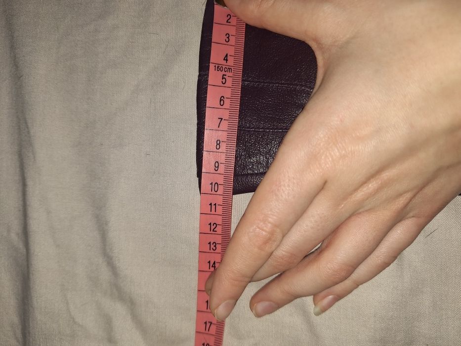 Fioletowe skórzane rękawiczki rozmiar 20  L